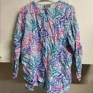 Cherokee Multicolor Leaf Pattern Shirt